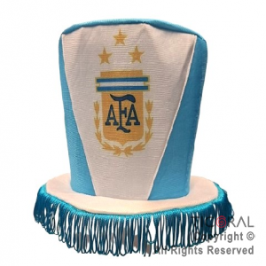 SOMBRERO GALERA FUTBOL 20 CM ARGENTINA ESCUDO CON FLECOS x 1